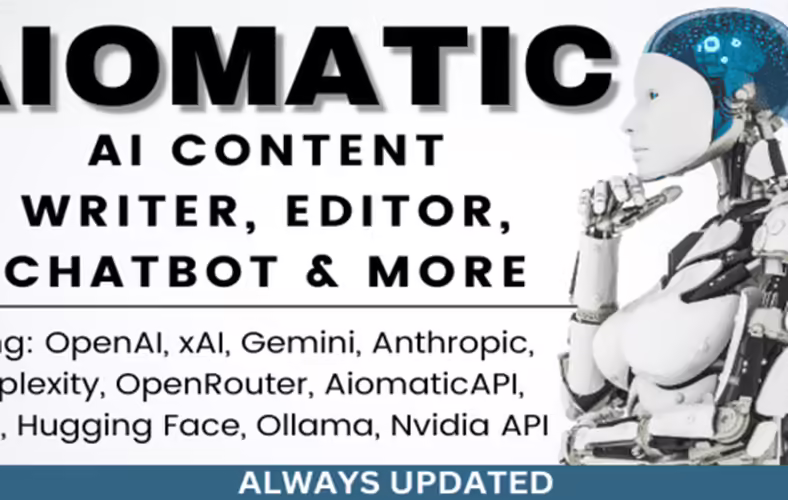 AIomatic 2.5.9 – AI Content Writer, Editor, ChatBot & AI Toolkit aiomatic